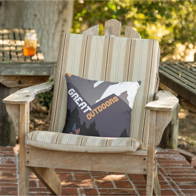 Great Outdoors Retro Montana Travel Advert Art Cushion (Chair)