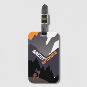 Great Outdoors Retro Montana Travel Advert Art Luggage Tag