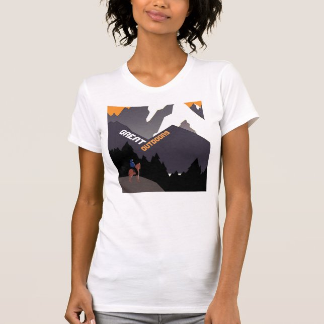Great Outdoors Retro Montana Travel Advert Art T-Shirt (Front)