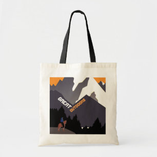 Great Outdoors Retro Montana Travel Advert Art Tote Bag
