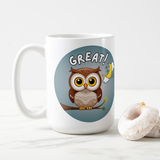 Great!, Owl  Coffee Mug (With Donut)