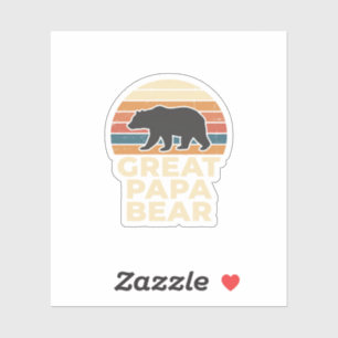 Great Papa Bear Retro Sunset Vintage Vector Design