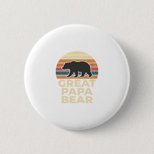 Great Papa Bear Retro Sunset Vintage Vector Design 6 Cm Round Badge