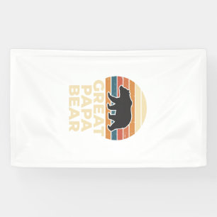 Great Papa Bear Retro Sunset Vintage Vector Design Banner