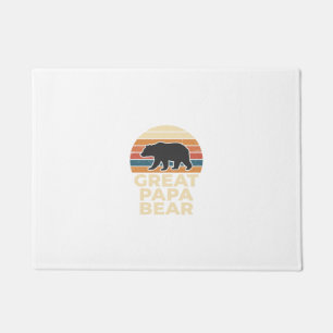 Great Papa Bear Retro Sunset Vintage Vector Design Doormat