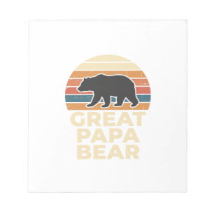 Great Papa Bear Retro Sunset Vintage Vector Design Notepad