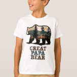 Great Papa Bear Vintage Retro Funny Grandpa  T-Shirt<br><div class="desc">Great Papa Bear Vintage Retro Funny Grandpa</div>