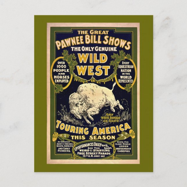 Great Pawnee Bill 1903 - Vintage Wild West Postcard (Front)