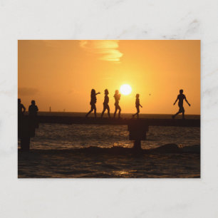 Great photograph of kids on the pier in Key West Postcard