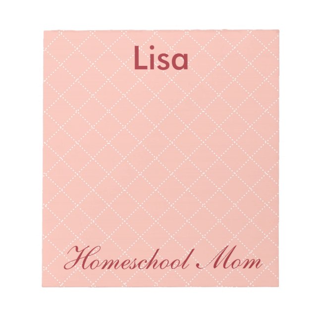 Great Pink Homeschool Mum Notepad (Front)