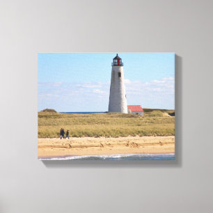 Great Point Lighthouse Nantucket MA Wrapped Canvas