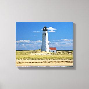 Great Point Lighthouse Nantucket MA Wrapped Canvas