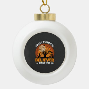 Great Pumpkin Believer Since Halloween Skeleton Ca Ceramic Ball Christmas Ornament