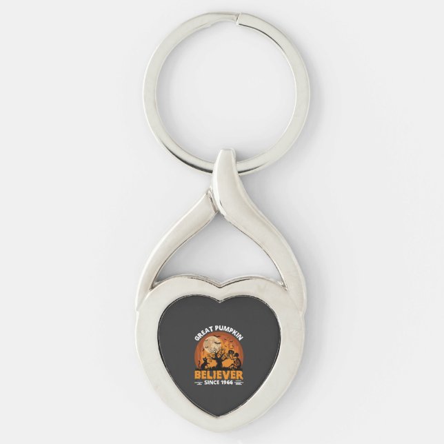 Great Pumpkin Believer Since Halloween Skeleton Ca Key Ring (Front)