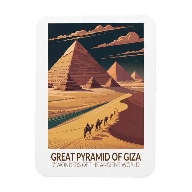 Great Pyramid of Giza Seven Wonders of the World Magnet (Vertical)