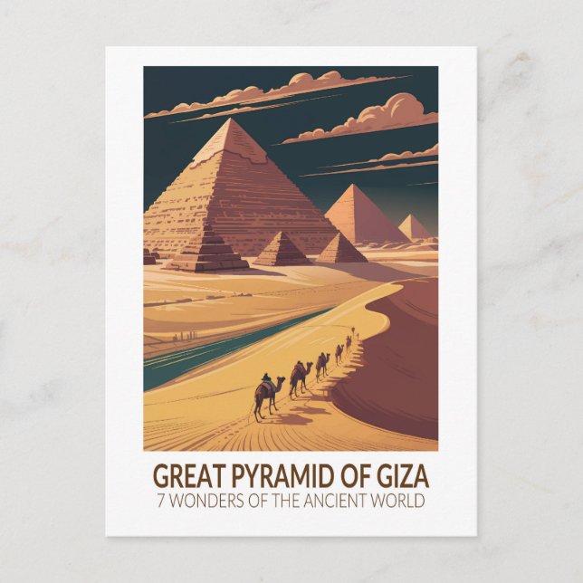 Great Pyramid of Giza Seven Wonders of the World Postcard (Front)