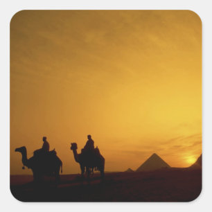 Great Pyramids of Giza, Egypt at sunset Square Sticker