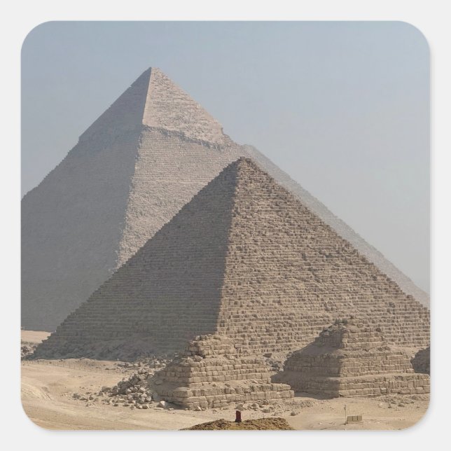 Great Pyramids of Giza under clear blue, Egypt Square Sticker (Front)