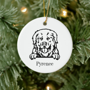 Great Pyrenee dog personalised pet ornament, Cu Ce Ceramic Tree Decoration