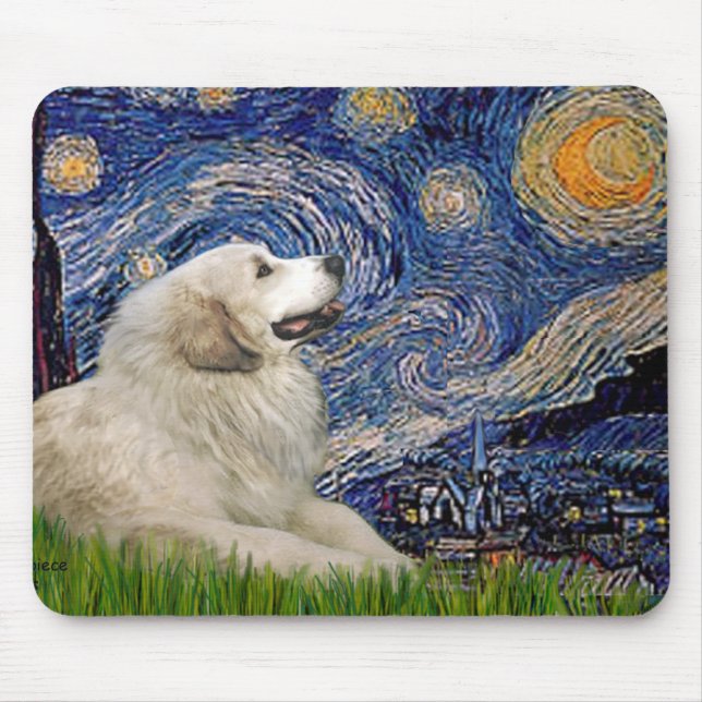 Great Pyrenees 2 - Starry Night Mouse Pad (Front)