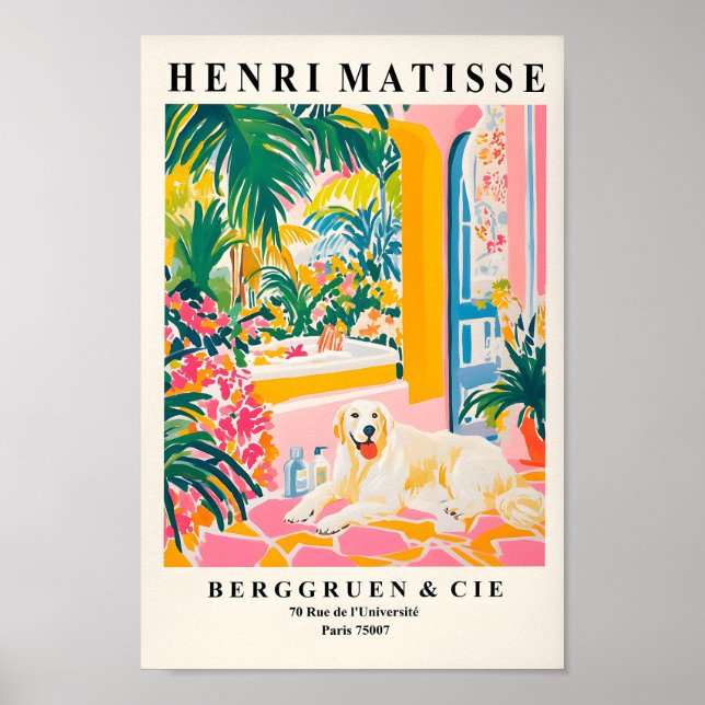 Great Pyrenees Art Print, Funny Bathroom Wall Art, Poster (Front)