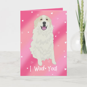 Great Pyrenees Badger Markings Valentines Day Thank You Card