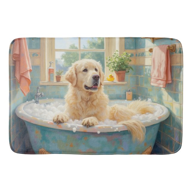 Great Pyrenees Bath Time Cosy Bathroom Decor Mat (Front)