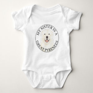 Great Pyrenees Big Sister Baby Bodysuit