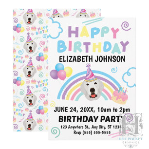 Great Pyrenees Birthday Invitation