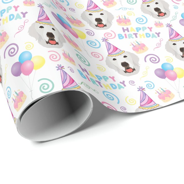 Great Pyrenees Birthday Wrapping Paper (Roll Corner)