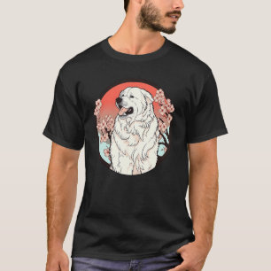 Great Pyrenees Cherry Blossom Funny Dog Flowers T-Shirt