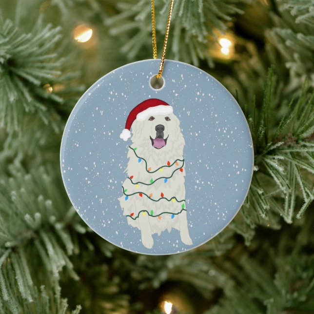 Great Pyrenees Christmas  Ceramic Tree Decoration (Tree)