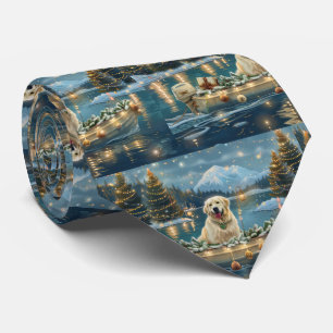 Great Pyrenees Christmas Festive Voyage Tie