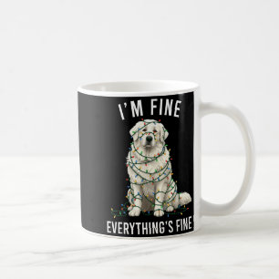 Great Pyrenees Christmas I'm Fine Everything Is Fi Coffee Mug