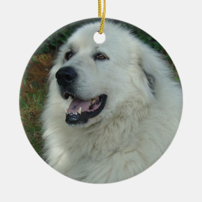 Great Pyrenees CHRISTMAS ORNAMENT PORTRAIT (Front)