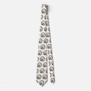 Great Pyrenees Christmas Wreath Festive Pup Tie
