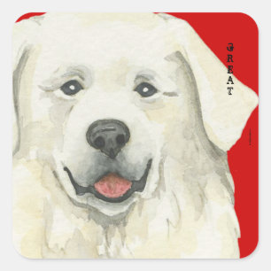 Great Pyrenees Colour Block Square Sticker