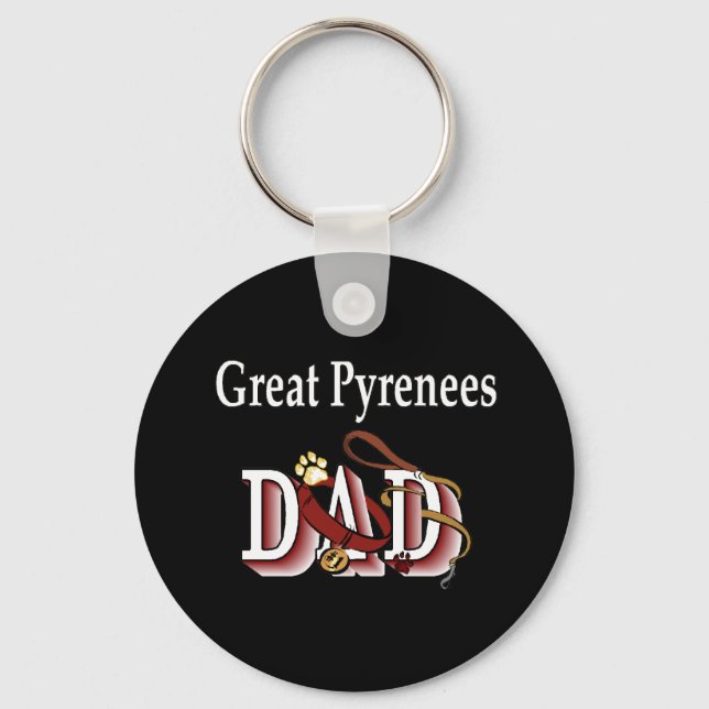 Great Pyrenees DAD Keychain (Front)