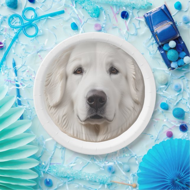 Great Pyrenees Dog 3D Inspired Paper Plate (Party)