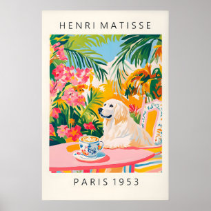 Great Pyrenees Dog Art Print, Matisse Style, Funny Poster