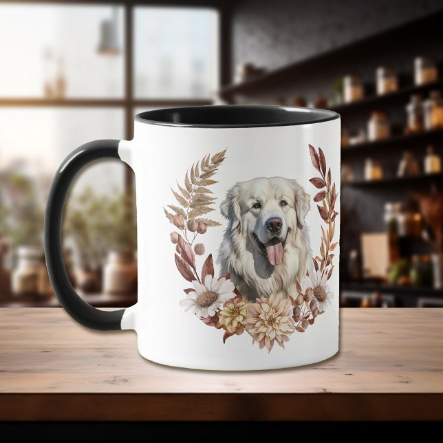 Great Pyrenees Dog Autumn Wreath Mug (Creator Uploaded)