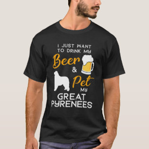 Great Pyrenees Dog Beer Lover Owner Xmas Birthday T-Shirt