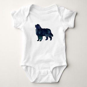 Great Pyrenees Dog Breed Silhouette Watercolor Baby Bodysuit