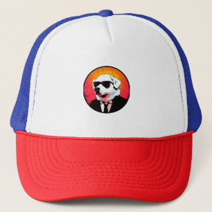 Great Pyrenees Dog Businessman   Trucker Hat