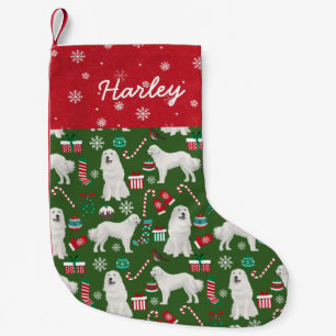 Great Pyrenees Dog Christmas custom name Small Christmas Stocking