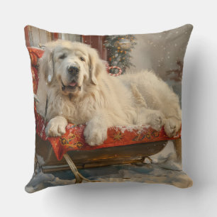 Great Pyrenees Dog Christmas Festive Cushion