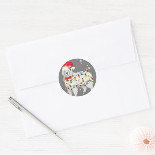 Great Pyrenees Dog Christmas Light Xmas Mum Dad Classic Round Sticker