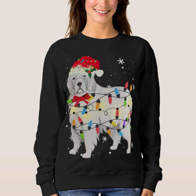 Great Pyrenees Dog Christmas Light Xmas Mum Dad Gi Sweatshirt (Front)