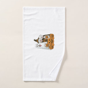 Great Pyrenees Dog Ghost Witch Halloween Matching Hand Towel