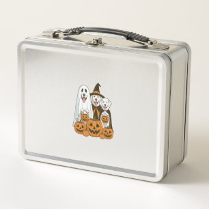 Great Pyrenees Dog Ghost Witch Halloween Matching  Metal Lunch Box